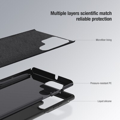 Силиконовая накладка Nillkin CamShield Silky Silicone Case Синяя для Samsung Galaxy S23 Ultra(6)
