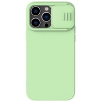 Силиконовая накладка с пластиной Magsafe Nillkin CamShield Silky Magnetic Silicone Case Зеленая для Apple iPhone 14 Pro