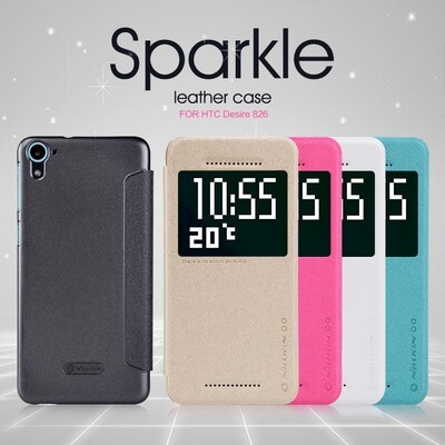 Полиуретановый чехол Nillkin Sparkle Leather Case White для HTC Desire 826(4)