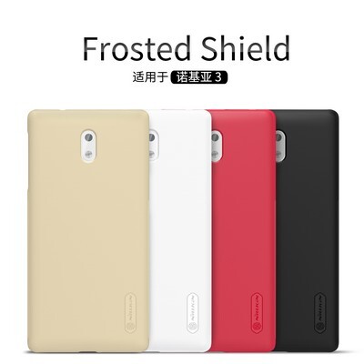 Пластиковый чехол с пленкой Nillkin Super Frosted Shield Red для Nokia 3(4)