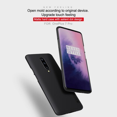 Пластиковый чехол с подставкой Nillkin Super Frosted Shield Синий для OnePlus 7 Pro(3)
