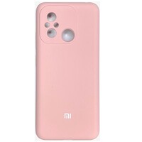 Силиконовый чехол с микрофиброй Silicone Case светло-розовый для Xiaomi Redmi 12C