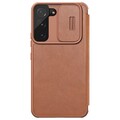 Кожаный чехол Nillkin Qin Pro Leather Case Коричневый для Samsung Galaxy S22 Plus(#2)