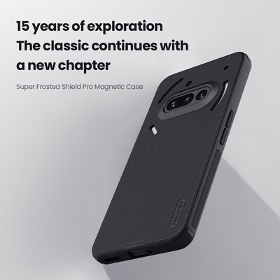 Пластиковый чехол с пластиной Magsafe Nillkin Super Frosted Shield Pro Magnetic Case Черный для Nothing Phone 3a(9)