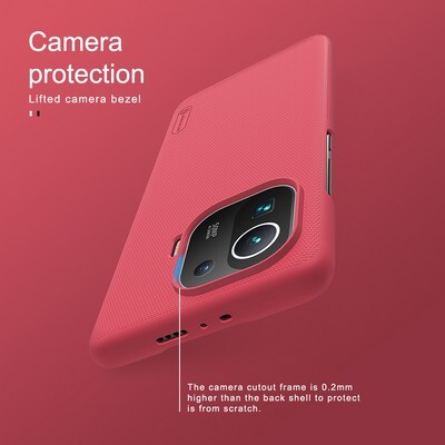 Пластиковый чехол с подставкой Nillkin Super Frosted Shield Черный для Xiaomi 11 Pro(4)