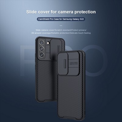 Чехол-накладка Nillkin CamShield Pro Синяя для Samsung Galaxy S22(7)