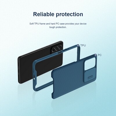 Чехол-накладка Nillkin CamShield Pro Синяя для Samsung Galaxy A53(4)