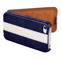 Кожаный чехол Nuoku Flip Series Blue/White для Apple iPhone 4/4S(#3)