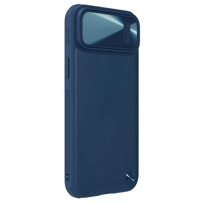 Силиконовая накладка c пластиной MagSafe Nillkin CamShield Leather Case S Синяя для Apple iPhone 14 Plus(3)