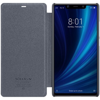 Полиуретановый чехол книга Nillkin Sparkle Leather Case Черный для Xiaomi Mi8 SE(3)