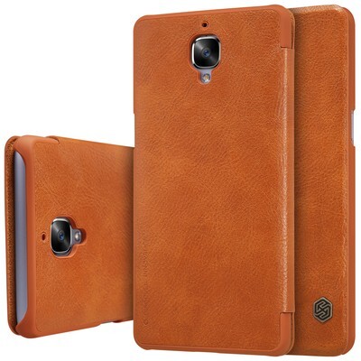 Кожаный чехол Nillkin Qin Leather Case Brown для OnePlus 3 (Three)/ 3T (Three T)(3)