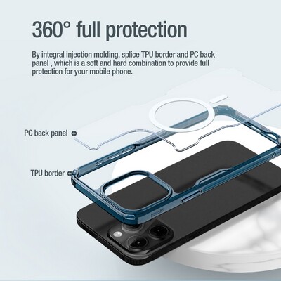 Силиконовый чехол Nillkin Nature TPU Pro Magnetic Case Прозрачный для Apple iPhone 15 Pro Max(4)