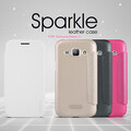 Полиуретановый чехол Nillkin Sparkle Leather Case White для Samsung Galaxy J1(#3)