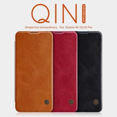 Кожаный чехол Nillkin Qin Leather Case Черный для Xiaomi Mi10(5)