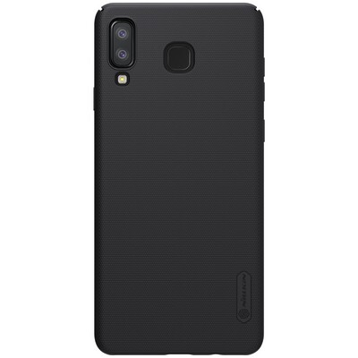 Пластиковый чехол с подставкой Nillkin Super Frosted Shield Черный для Samsung Galaxy A8 Star(1)
