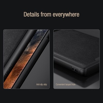 Силиконовая накладка Nillkin CamShield Leather Case S Синяя для Samsung Galaxy S22 Ultra(5)
