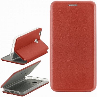 Чехол-книга на основе из силикона Book Case New 3D красный для Samsung Galaxy A7 (2018)(2)