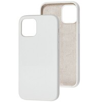 Силиконовый чехол Silicone с открытым низом белый для Apple iPhone 12 Pro Max