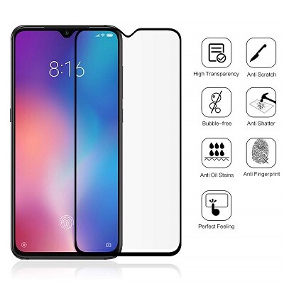 Противоударное защитное стекло Full Glue 0.3mm черное для Xiaomi Mi9(4)