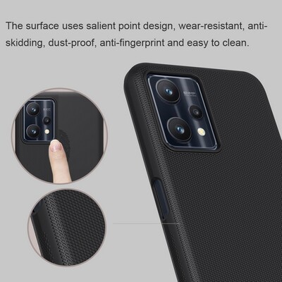Пластиковый чехол с подставкой Nillkin Super Frosted Shield Черный для Realme 9 Pro(4)