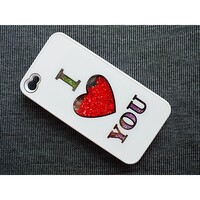 Пластиковый чехол i Love You White для Apple iPhone 4/4S