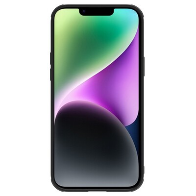 Силиконовая накладка c пластиной MagSafe Nillkin CamShield Leather Case S Черная для Apple iPhone 14(2)