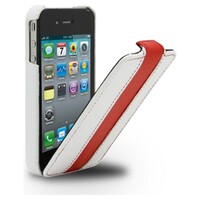 Кожаный чехол Melkco Leather Case White/Red LC для Apple iPhone 4/4S