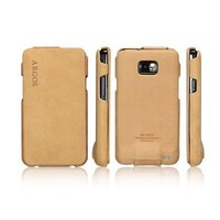 Кожаный чехол книга SGP Leather Case Argos Brown для Samsung i9100 Galaxy S2