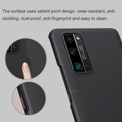 Пластиковый чехол с подставкой Nillkin Super Frosted Shield Черный для Huawei Honor 30 Pro(4)