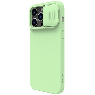 Силиконовая накладка с пластиной Magsafe Nillkin CamShield Silky Magnetic Silicone Case Зеленая для Apple iPhone 14 Pro(3)