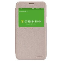 Полиуретановый чехол Nillkin Sparkle Leather Case Gold для Samsung Galaxy J7 (2015)/ J7 Neo