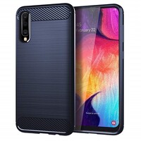 Силиконовый чехол Uni Case Carbon синий для Samsung Galaxy A50\ A30s