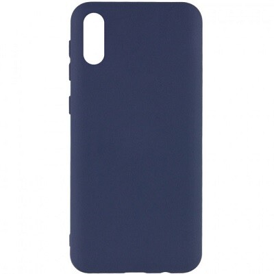 Силиконовый чехол Silicone Case синий для Samsung Galaxy A02(1)