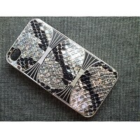 Пластиковый чехол Snake Print Case Silver для Apple iPhone 4/4S