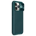 Силиконовая накладка Nillkin CamShield Leather Case Зеленая для Apple iPhone 13 Pro(#3)