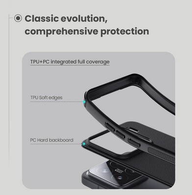 Пластиковый чехол с пластиной Magsafe Nillkin Super Frosted Shield Pro Magnetic Case Черный для Xiaomi 15(4)