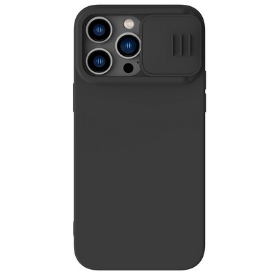 Силиконовая накладка с пластиной Magsafe Nillkin CamShield Silky Magnetic Silicone Case Черная для Apple iPhone 14 Pro(1)