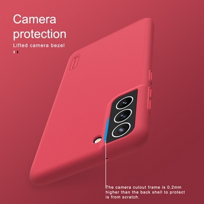 Пластиковый чехол с подставкой Nillkin Super Frosted Shield Синий для Samsung Galaxy S21 FE(4)