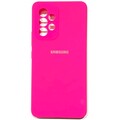 Силиконовый чехол Silicone Case с закрытым низом и защитой камеры ярко-розовый для Samsung Galaxy A73(#1)