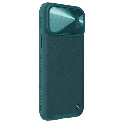 Силиконовая накладка c пластиной MagSafe Nillkin CamShield Leather Case S Зеленая для Apple iPhone 14 Pro Max(3)