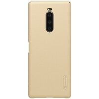 Пластиковый чехол с подставкой Nillkin Super Frosted Shield Золотой для Sony Xperia 1