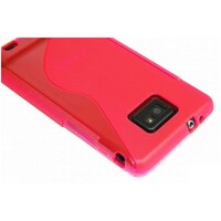Силиконовый чехол накладка Pink  для Samsung i9100 Galaxy S2