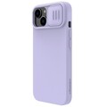 Силиконовая накладка с пластиной Magsafe Nillkin CamShield Silky Magnetic Silicone Case Лавандовая для Apple iPhone 14(#3)