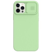 Силиконовая накладка с пластиной Magsafe Nillkin CamShield Silky Magnetic Silicone Case Зеленая для Apple iPhone 12 Pro Max