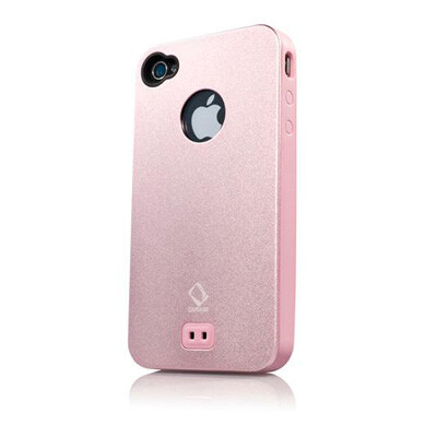 Металлический чехол накладка Capdase Alumor Jacket Pink для Apple iPhone 4/4S(1)