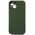 Силиконовый чехол Silicone Case с закрытым низом и защитой камеры темно-зеленый для Apple iPhone 14 Plus(#1)