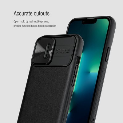 Силиконовая накладка Nillkin CamShield Leather Case Черная для Apple iPhone 13 Pro Max(7)