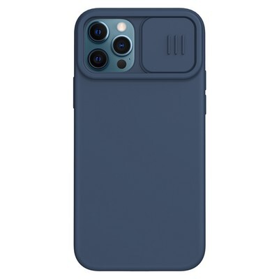 Силиконовая накладка Nillkin CamShield Silky Silicone Case Синяя для Apple iPhone 12 Pro Max(1)