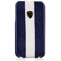 Кожаный чехол Nuoku Flip Series Blue/White для Apple iPhone 4/4S
