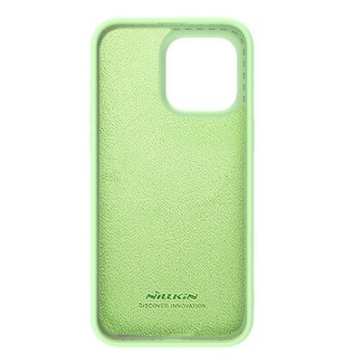 Силиконовая накладка с пластиной Magsafe Nillkin CamShield Silky Magnetic Silicone Case Зеленая для Apple iPhone 15 Pro Max(4)